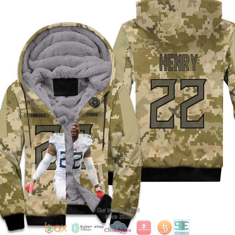 NFL Tennessee Titans Derrick Henry 22 Team Camo 3D Fleece Hoodie 3 NFL Tennessee Titans Derrick Henry 22 Team Camo 3D Fleece Hoodie