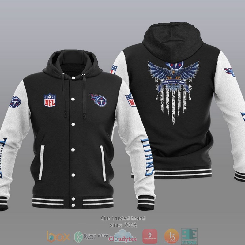 NFL Tennessee Titans Eagle American Flag Baseball Jacket Hoodie 1