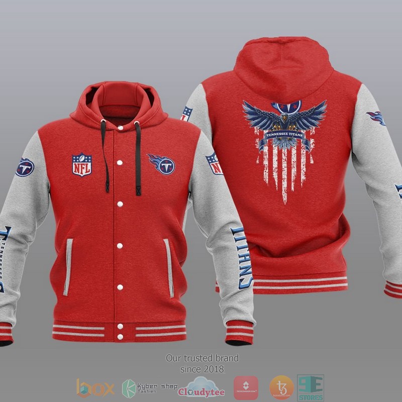 NFL Tennessee Titans Eagle American Flag Baseball Jacket Hoodie 1 2 3 4