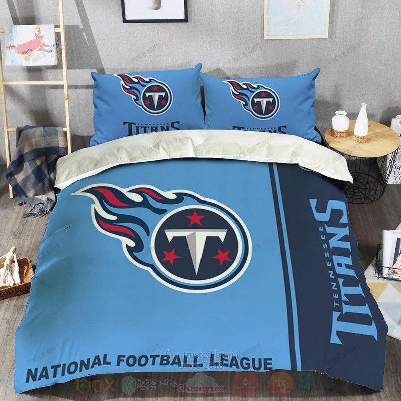 NFL Tennessee Titans Inspired Blue Navy Bedding Set 1