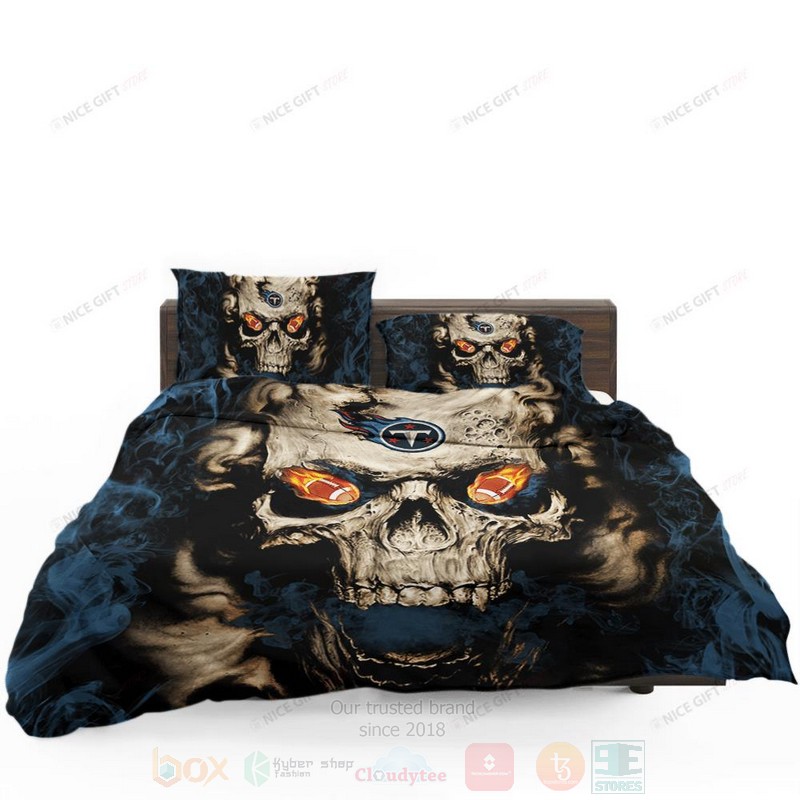 NFL Tennessee Titans Inspired Skull Bedding Set