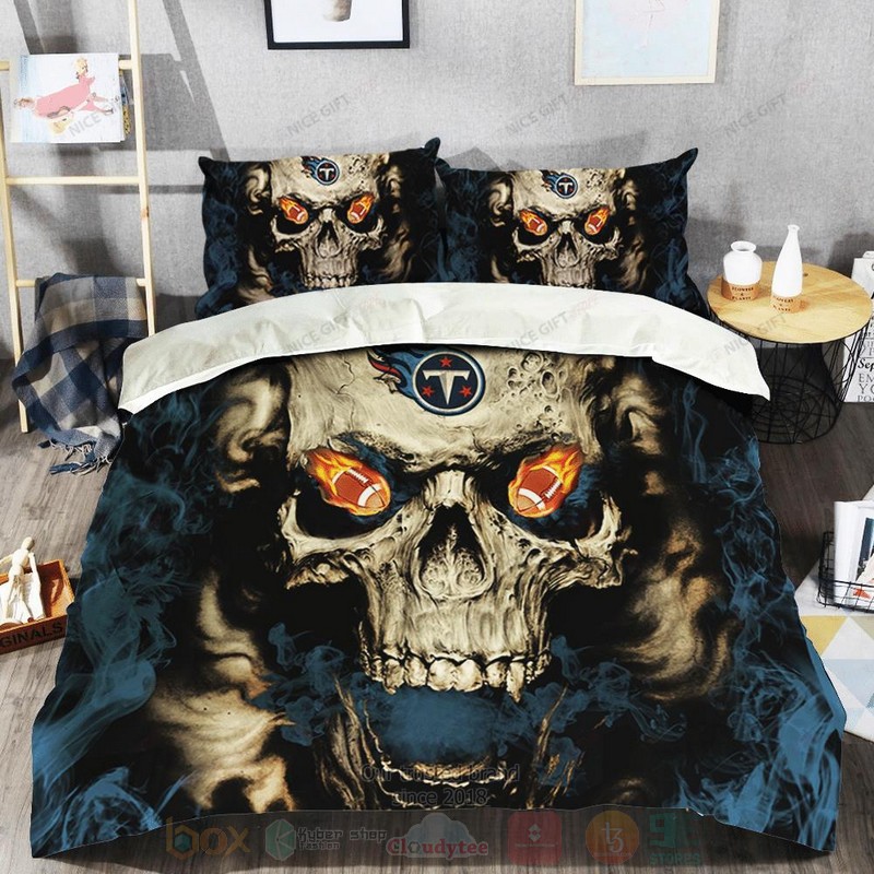 NFL Tennessee Titans Inspired Skull Bedding Set 1