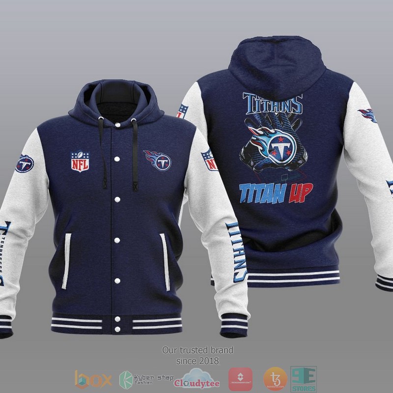 HOT Tennessee Titans Titan Up Varsity Hoodie Jacket 3 NFL Tennessee Titans Titan Up Baseball Jacket Hoodie 1 2