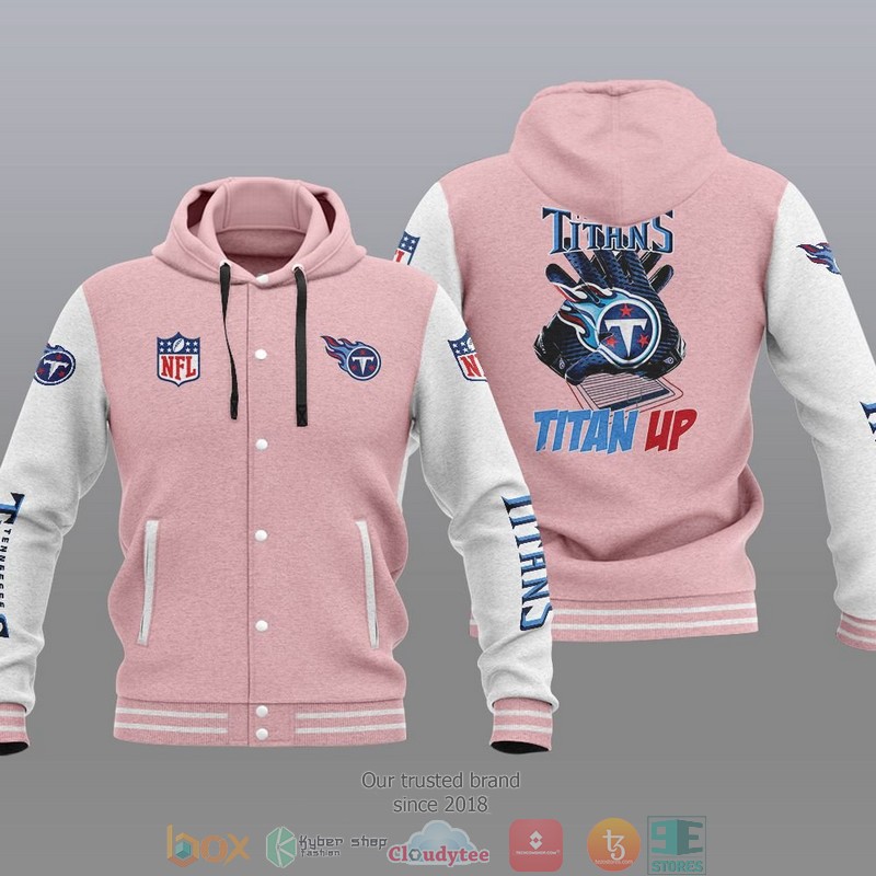 HOT Tennessee Titans Titan Up Varsity Hoodie Jacket 4 NFL Tennessee Titans Titan Up Baseball Jacket Hoodie 1 2 3