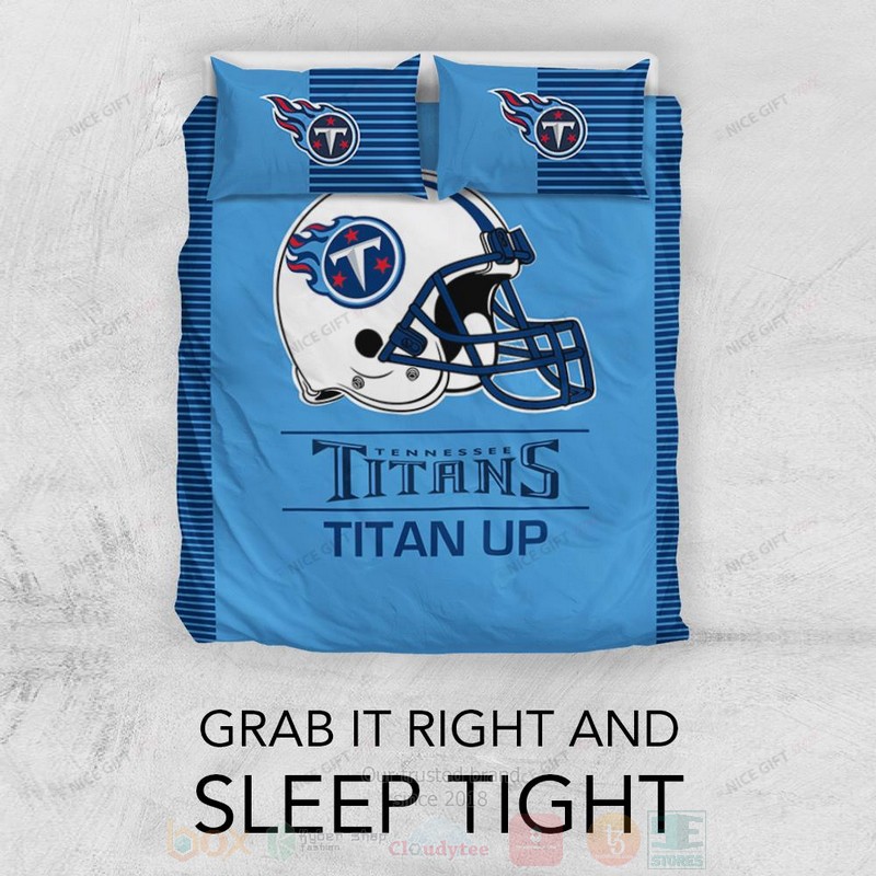 BEST NFL Tennessee Titans Titan Up Inspired Duvet Cover Bed Sets 3 NFL Tennessee Titans Titan Up Inspired Bedding Set 1 2