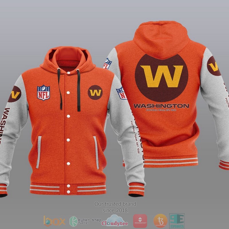 HOT Washington Football Team Varsity Hoodie Jacket 6 NFL Washington Football Team Baseball Jacket Hoodie 1 2 3 4 5