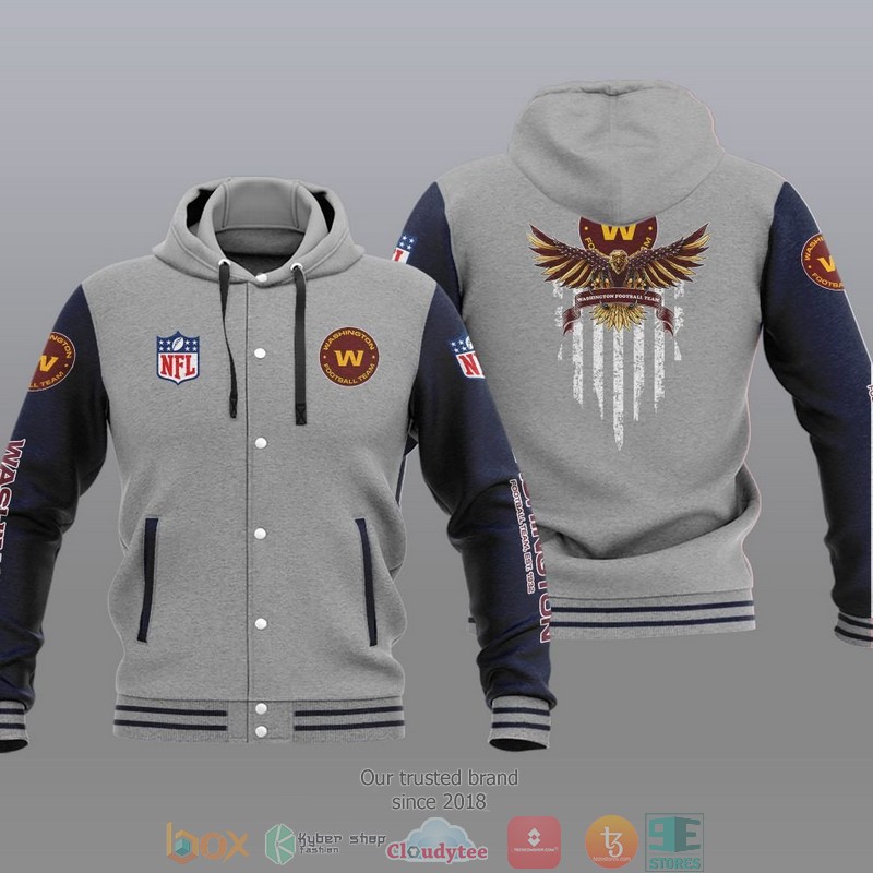 NFL Washington Football Team Eagle American Flag Baseball Jacket Hoodie 1