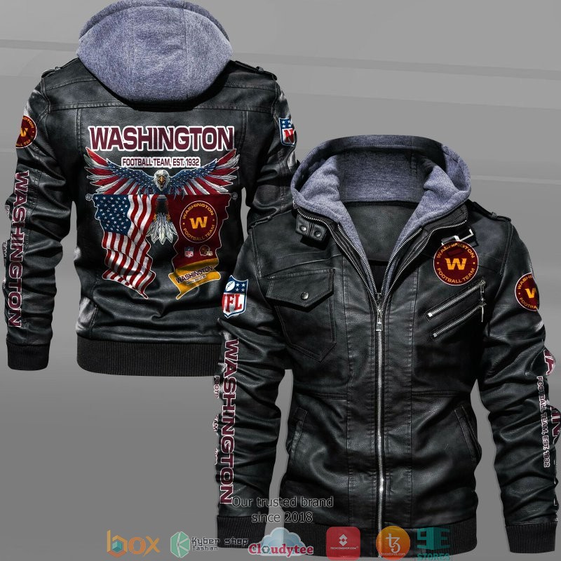 NFL Washington Football Team Eagle American flag 2d leather jacket 4 NFL Washington Football Team Eagle American flag 2d leather jacket