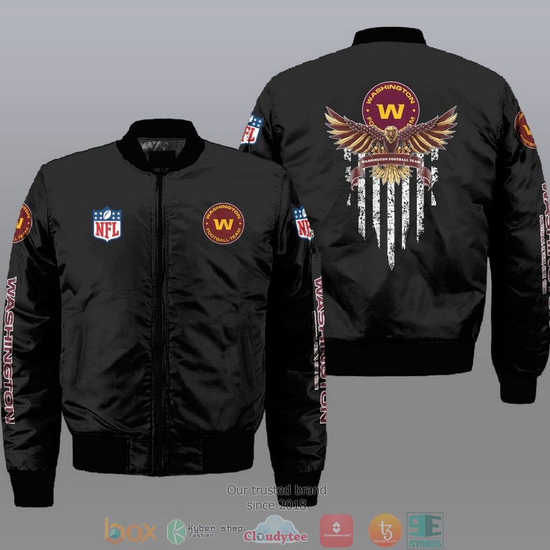 NFL Washington Football Team Eagle Thin Line Flag Bomber Jacket
