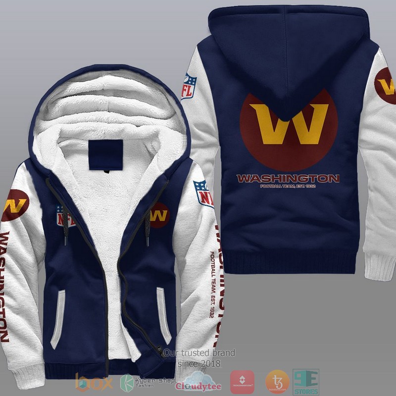 HOT Washington Football Team 3D Fleece Hoodie 3 NFL Washington Football Team Fleece Hoodie 1 2