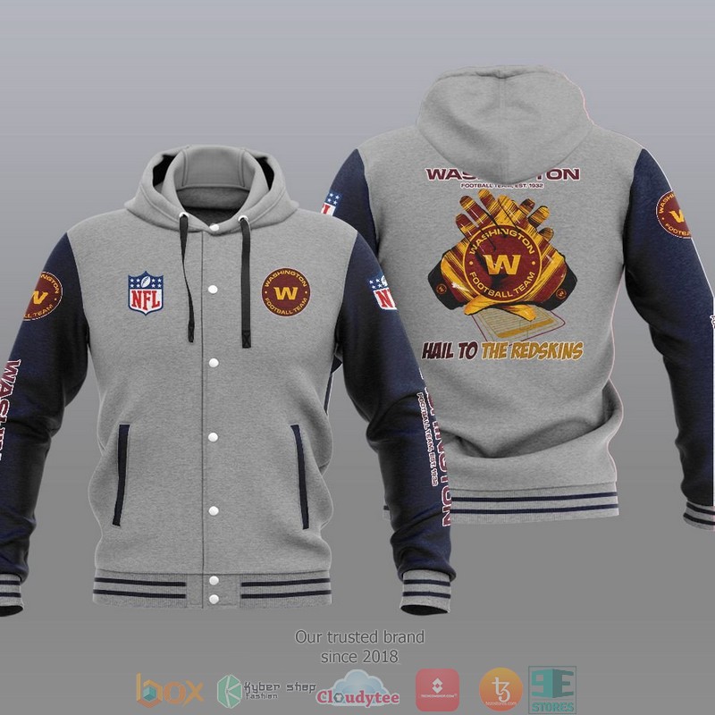NFL Washington Football Team Hail To The Reskins Baseball Jacket Hoodie 1