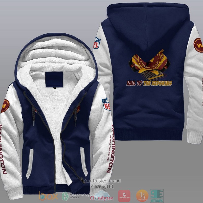 HOT Washington Football Team Hail To The Reskins 3D Fleece Hoodie 3 NFL Washington Football Team Hail To The Reskins Fleece Hoodie 1 2