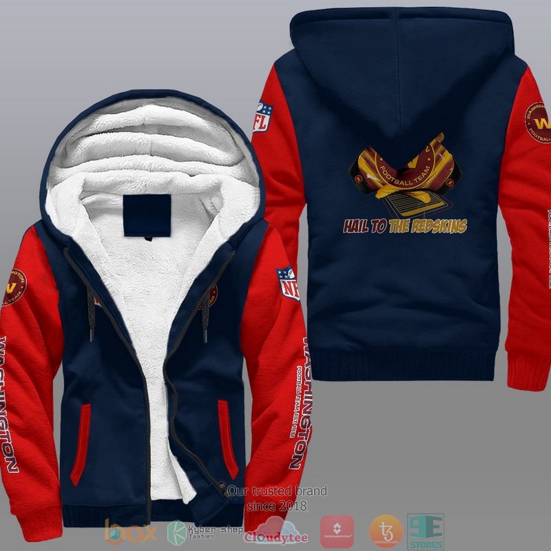 HOT Washington Football Team Hail To The Reskins 3D Fleece Hoodie 4 NFL Washington Football Team Hail To The Reskins Fleece Hoodie 1 2 3