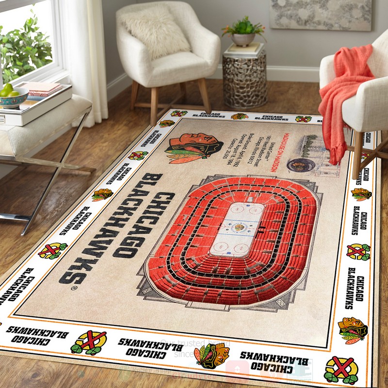 BEST NHL Chicago Blackhawks 3D Area Rug 3 NHL Chicago Blackhawks Rugs 1 2