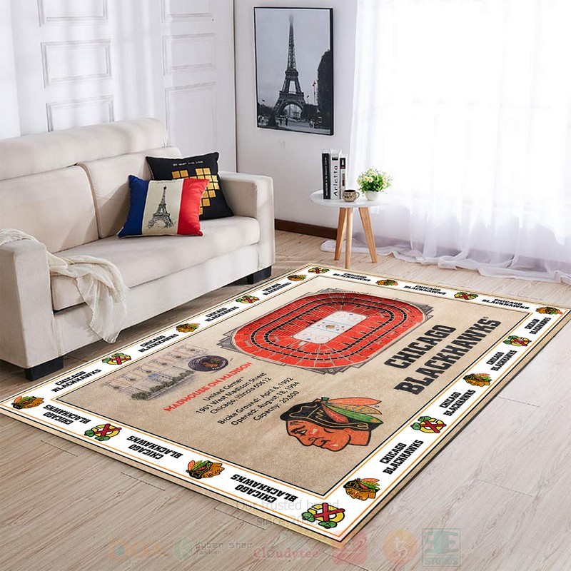 BEST NHL Chicago Blackhawks 3D Area Rug 5 NHL Chicago Blackhawks Rugs 1 2 3 4