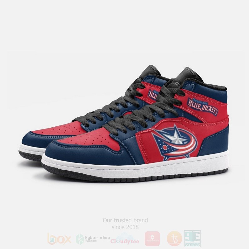 NHL Columbus Blue Jackets Air Jordan 1 High Top Shoes 1