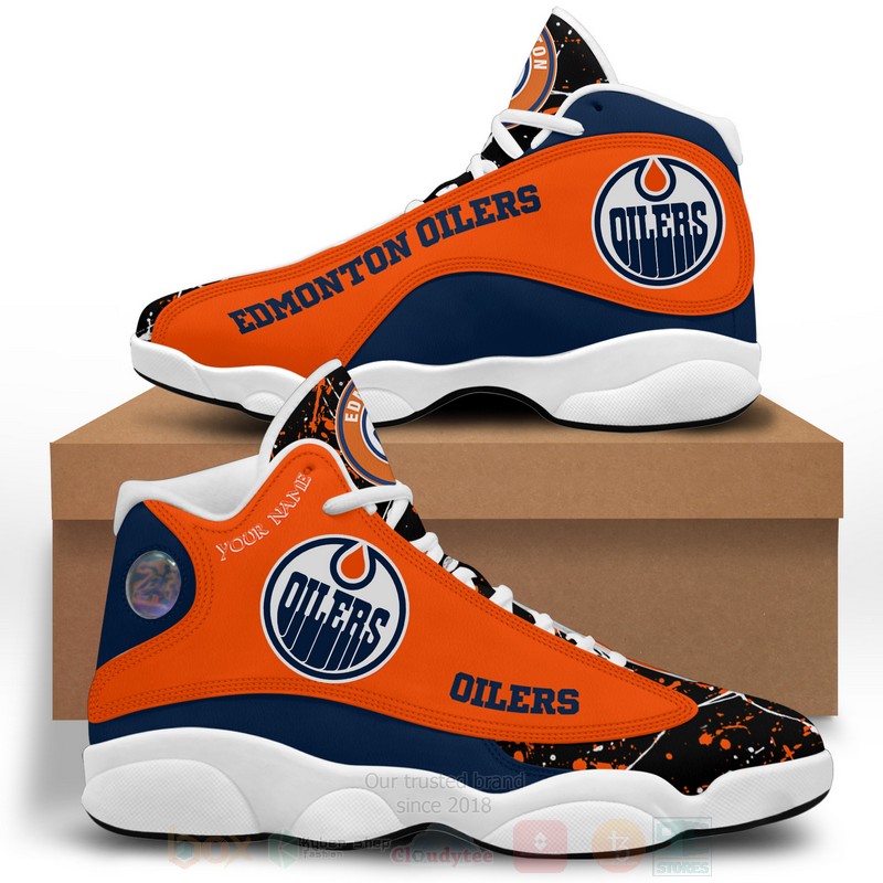 NHL Edmonton Oilers Personalized Air Jordan 13 Shoes