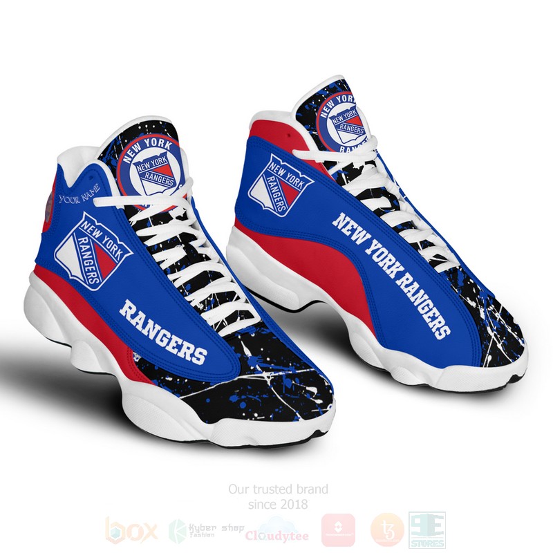NHL New York Rangers Personalized Air Jordan 13 Shoes 1 2