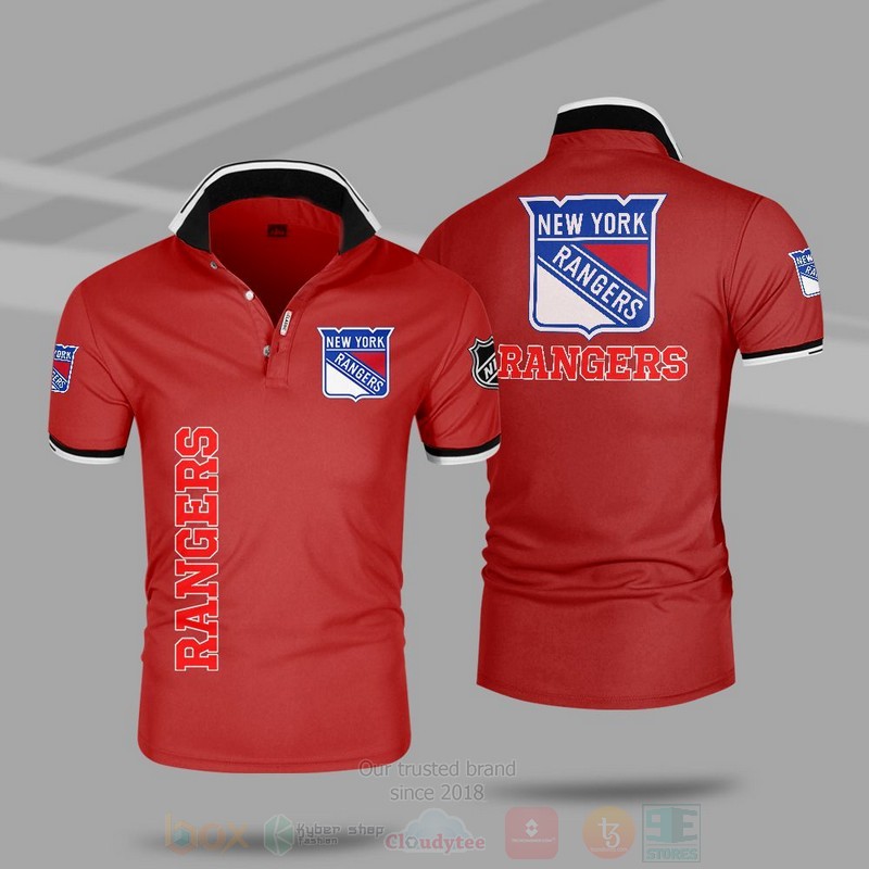 BEST NHL New York Rangers Premium All Over Print Polo Shirt 6 NHL New York Rangers Premium Polo Shirt 1 2 3 4 5