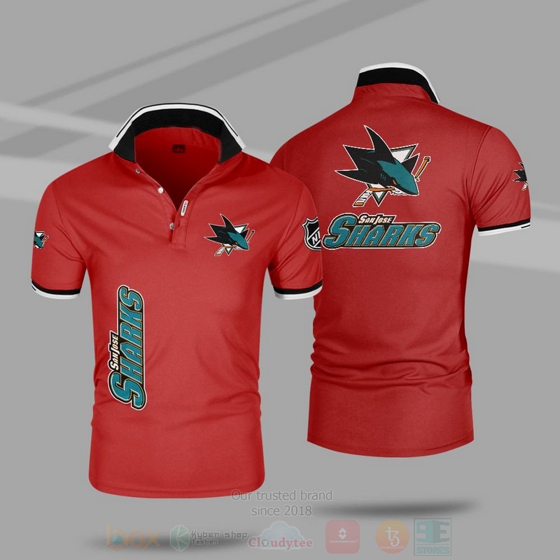 BEST NHL San Jose Sharks Premium All Over Print Polo Shirt 6 NHL San Jose Sharks Premium Polo Shirt 1 2 3 4 5