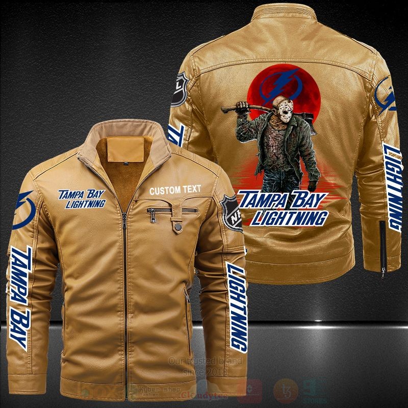 NHL Tampa Bay Lightning Jason Voorhees Custom Name Trend Fleece Leather Jacket 1
