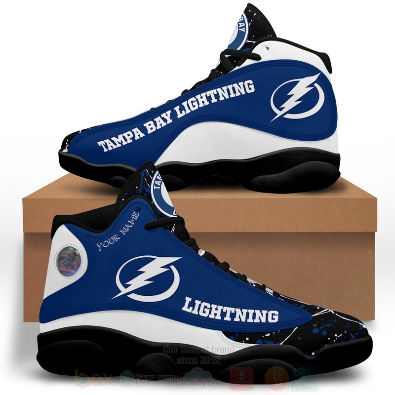 NHL Tampa Bay Lightning Personalized Air Jordan 13 Shoes 1 2 3