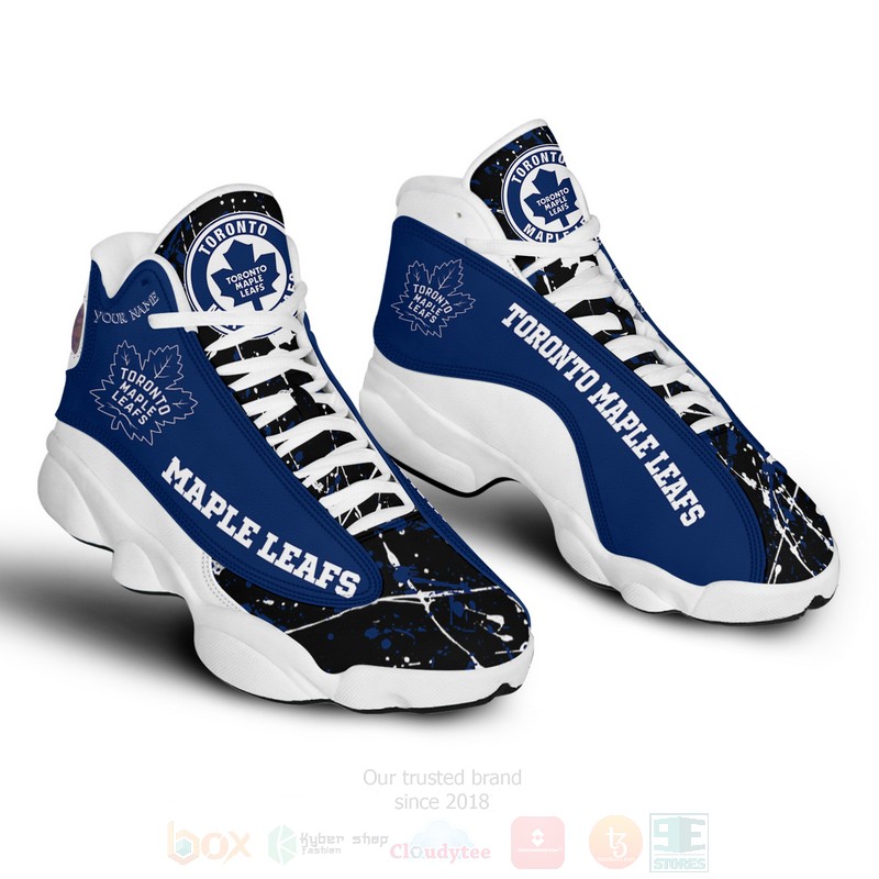 NHL Toronto Maple Leafs Personalized Air Jordan 13 Shoes 1 2