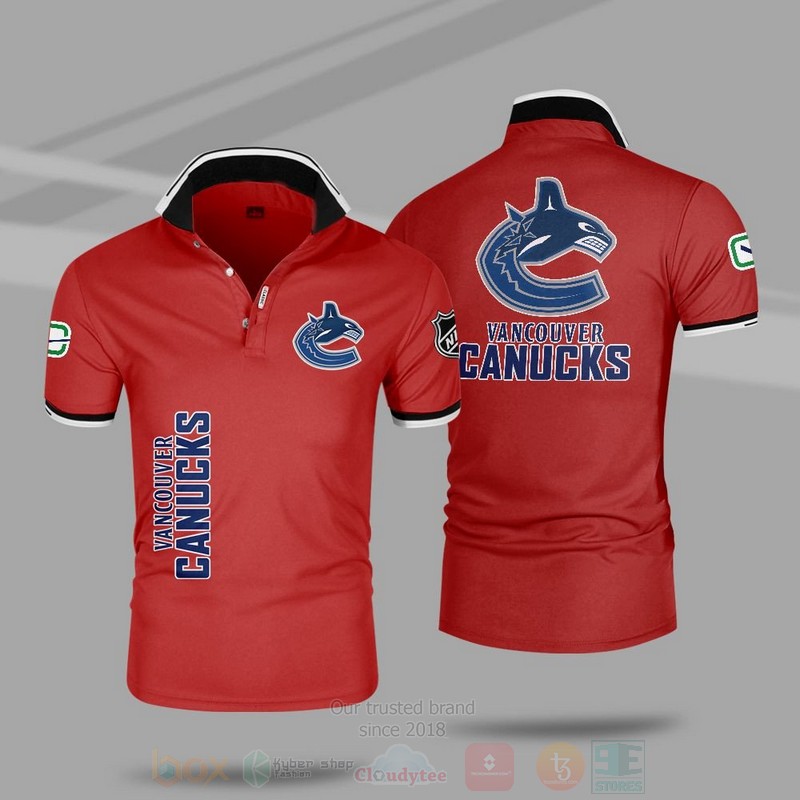 BEST NHL Vancouver Canucks Premium All Over Print Polo Shirt 6 NHL Vancouver Canucks Premium Polo Shirt 1 2 3 4 5