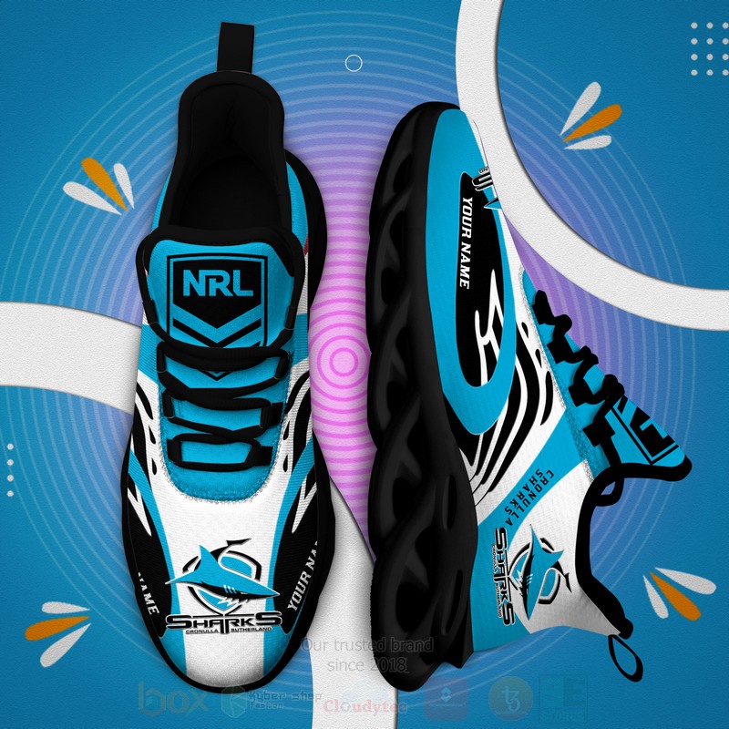 NRL Cronulla Sharks Personalized Clunky Max Soul Shoes 1 2 3 4 5