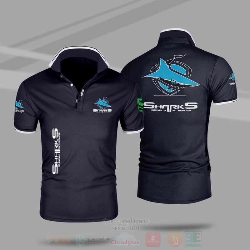 BEST NRL Cronulla Sharks Premium All Over Print Polo Shirt 5 NRL Cronulla Sharks Premium Polo Shirt 1 2 3 4