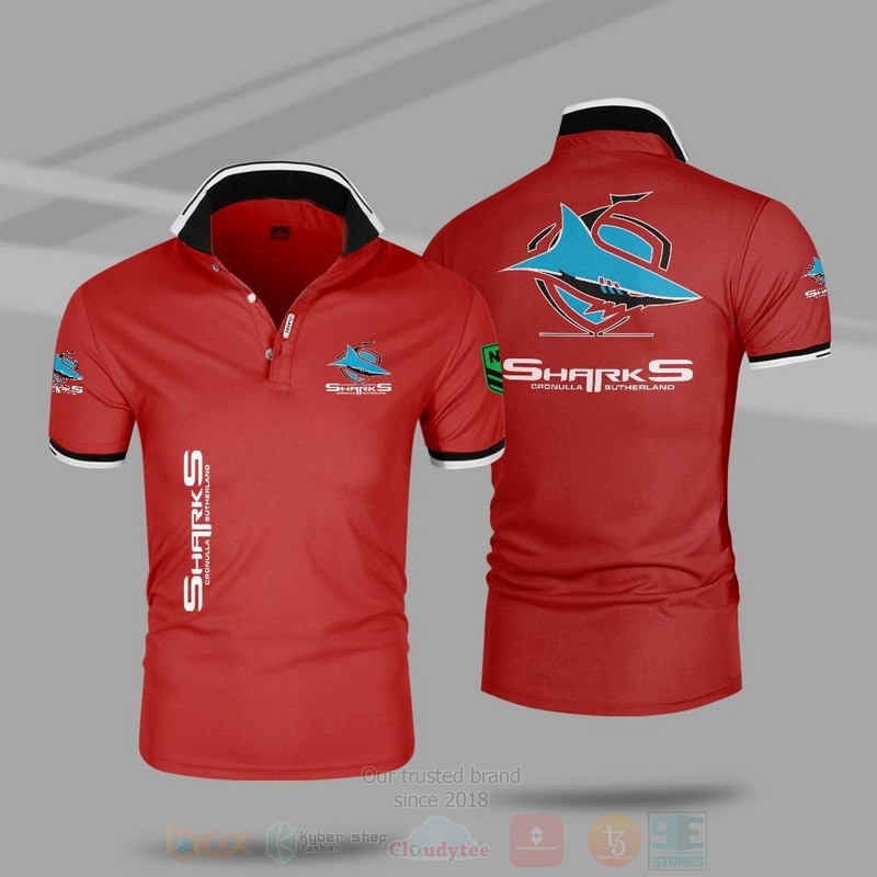 BEST NRL Cronulla Sharks Premium All Over Print Polo Shirt 6 NRL Cronulla Sharks Premium Polo Shirt 1 2 3 4 5