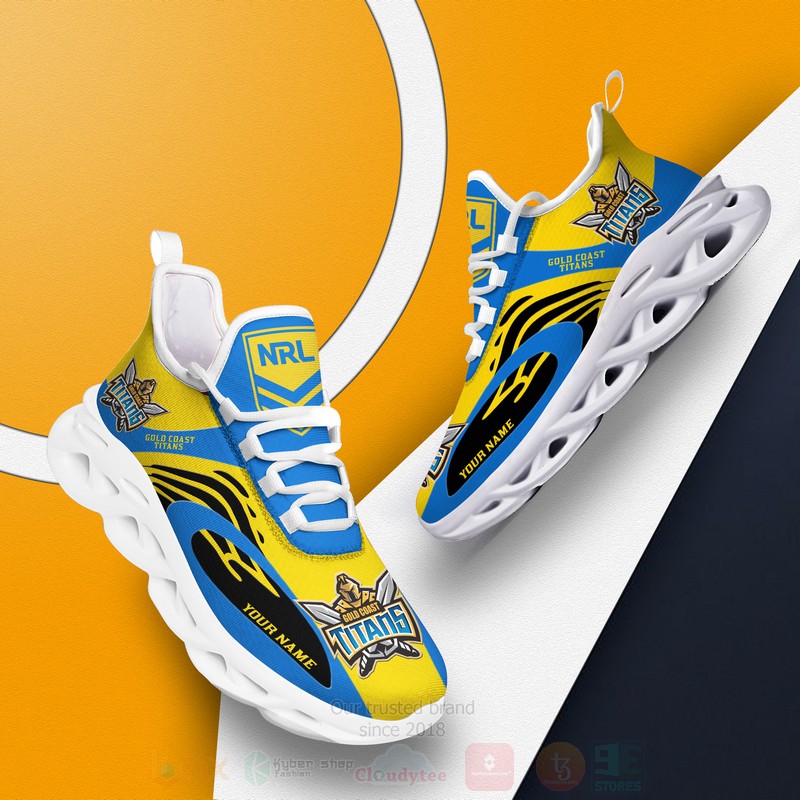 BEST NRL Gold Coast Titans Personalized Custom Max Soul Shoes 3 NRL Gold Coast Titans Personalized Clunky Max Soul Shoes 1 2