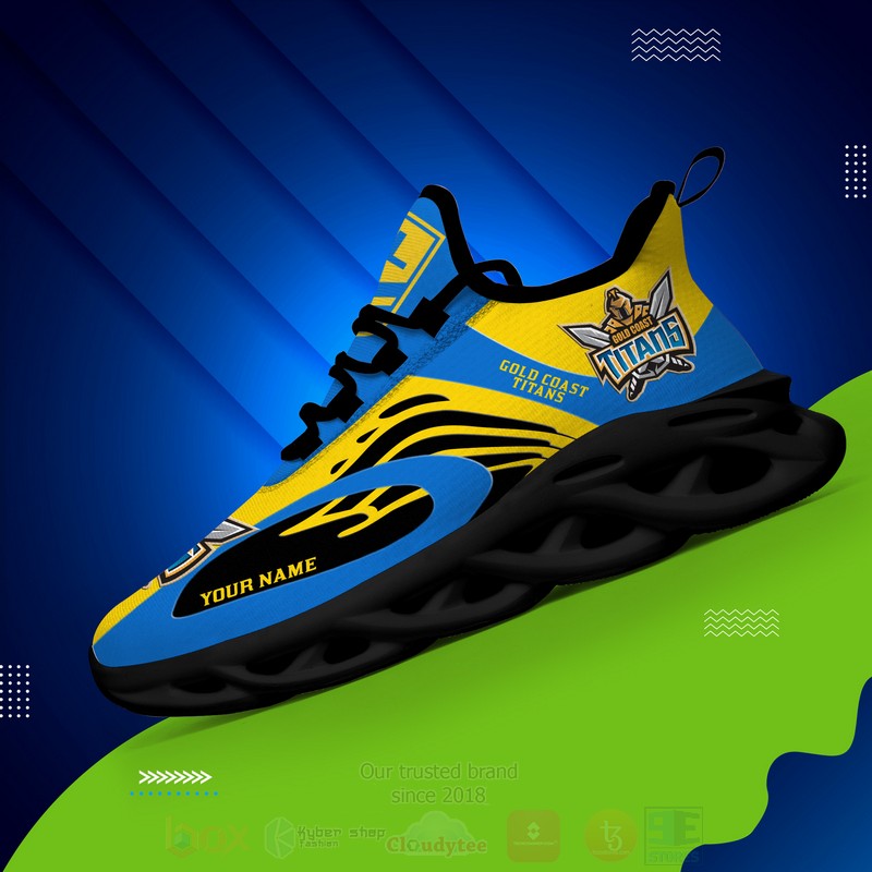 BEST NRL Gold Coast Titans Personalized Custom Max Soul Shoes 4 NRL Gold Coast Titans Personalized Clunky Max Soul Shoes 1 2 3