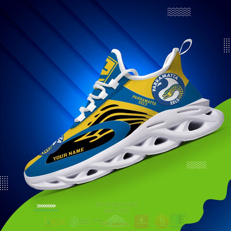 BEST NRL Parramatta Eels Personalized Custom Max Soul Shoes 5 NRL Parramatta Eels Personalized Clunky Max Soul Shoes 1 2 3 4