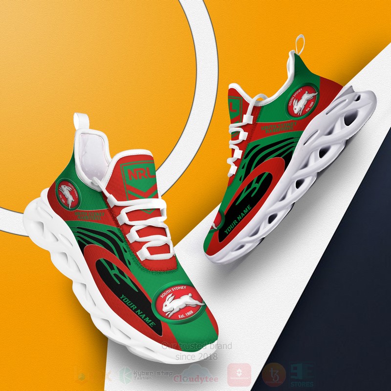BEST NRL South Sydney Rabbitohs Personalized Custom Max Soul Shoes 3 NRL South Sydney Rabbitohs Personalized Clunky Max Soul Shoes 1 2