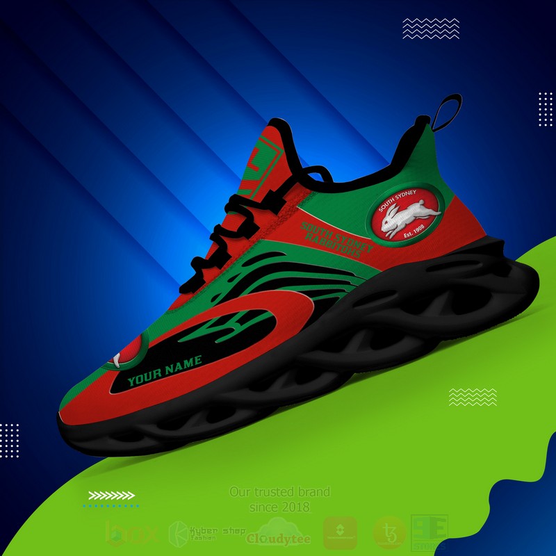 BEST NRL South Sydney Rabbitohs Personalized Custom Max Soul Shoes 4 NRL South Sydney Rabbitohs Personalized Clunky Max Soul Shoes 1 2 3