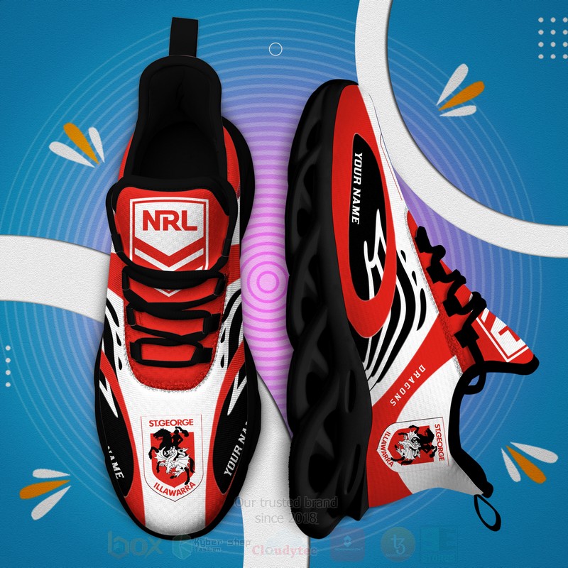 BEST NRL St. George Illawarra Dragons Personalized Custom Max Soul Shoes 6 NRL St George Illawarra Dragons Personalized Clunky Max Soul Shoes 1 2 3 4 5