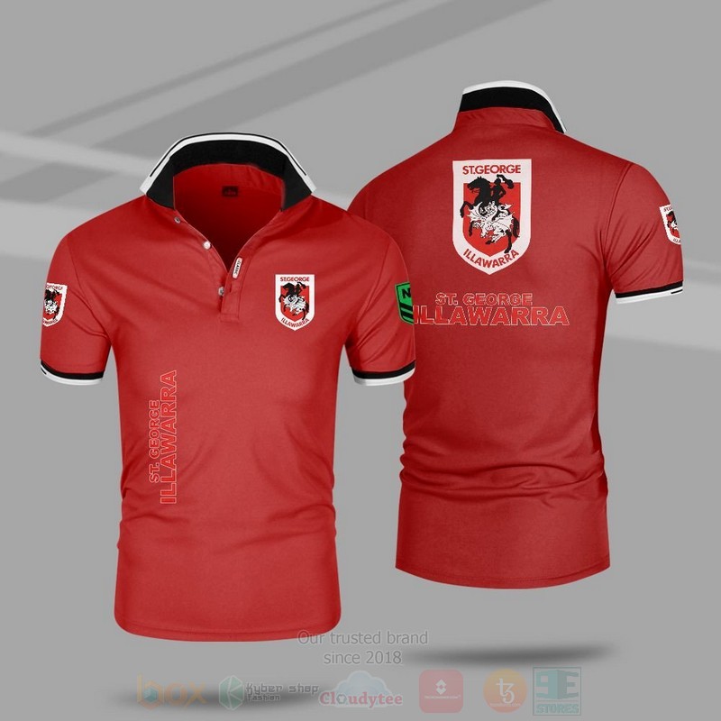 NRL St George Illawarra Dragons Premium Polo Shirt 1 2 3 4 5