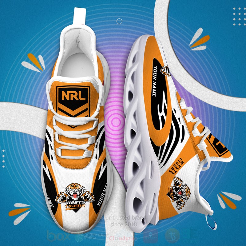 NRL Wests Tigers Personalized Clunky Max Soul Shoes