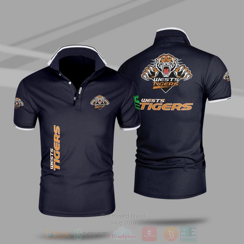 BEST NRL Wests Tigers Premium All Over Print Polo Shirt 5 NRL Wests Tigers Premium Polo Shirt 1 2 3 4