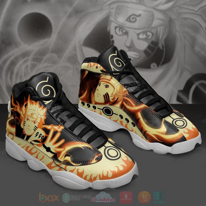 Naruto Kurama Mode black yellow Air Jordan 13 shoes
