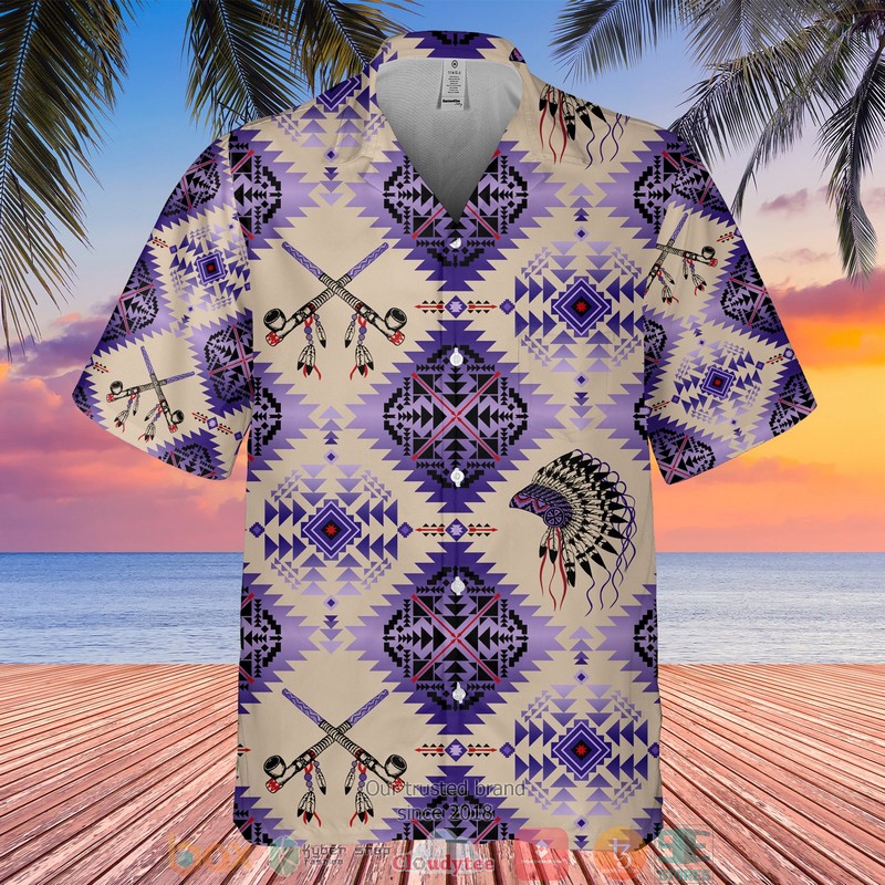 Native American Items Pattern purple Hawaiian Shirt