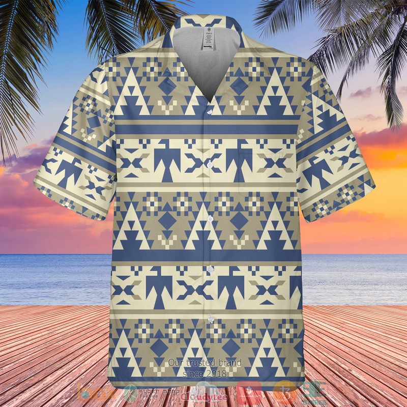 Native Bird Pattern cream color Hawaiian Shirt