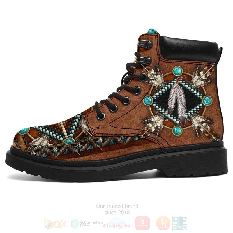 Native Brown Pattern Timberland Boots 1
