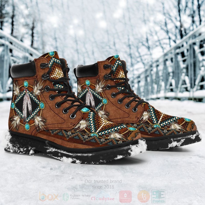 BEST Native Blue-Brown Pattern Timberland Boots 6 Native Brown Pattern Timberland Boots 1 2 3 4 5