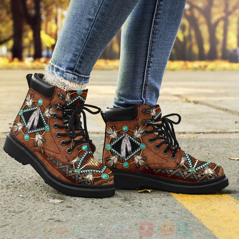 BEST Native Blue-Brown Pattern Timberland Boots 7 Native Brown Pattern Timberland Boots 1 2 3 4 5 6