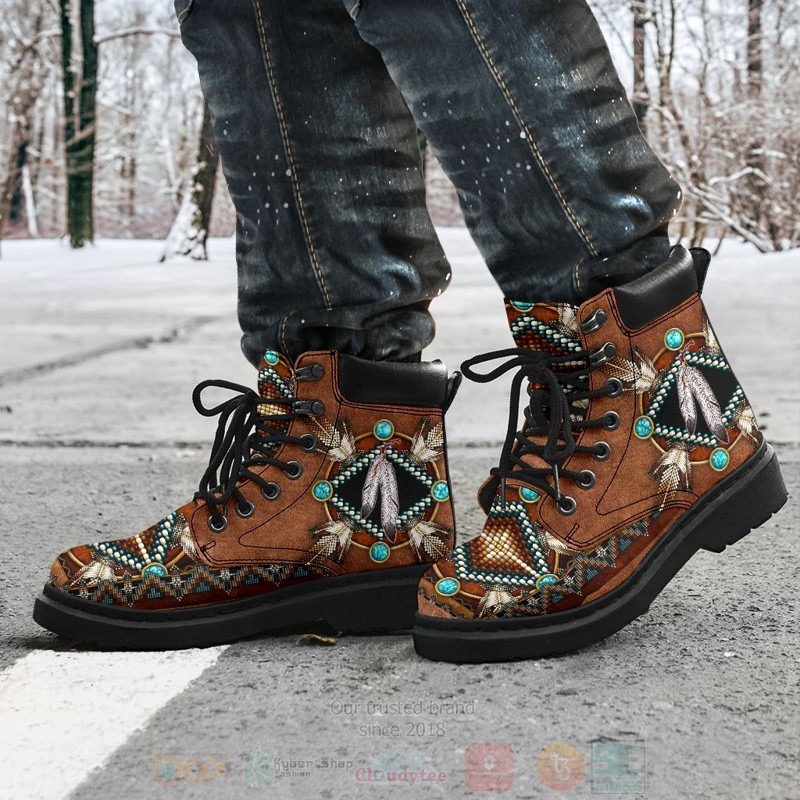 BEST Native Blue-Brown Pattern Timberland Boots 8 Native Brown Pattern Timberland Boots 1 2 3 4 5 6 7