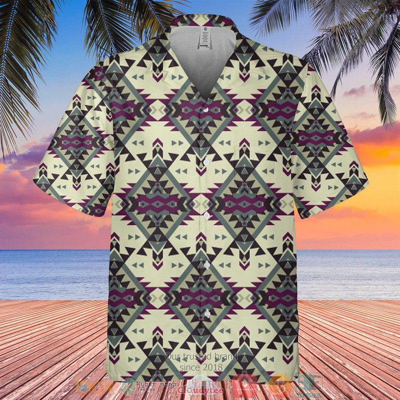 Native Pattern cream color Hawaiian Shirt
