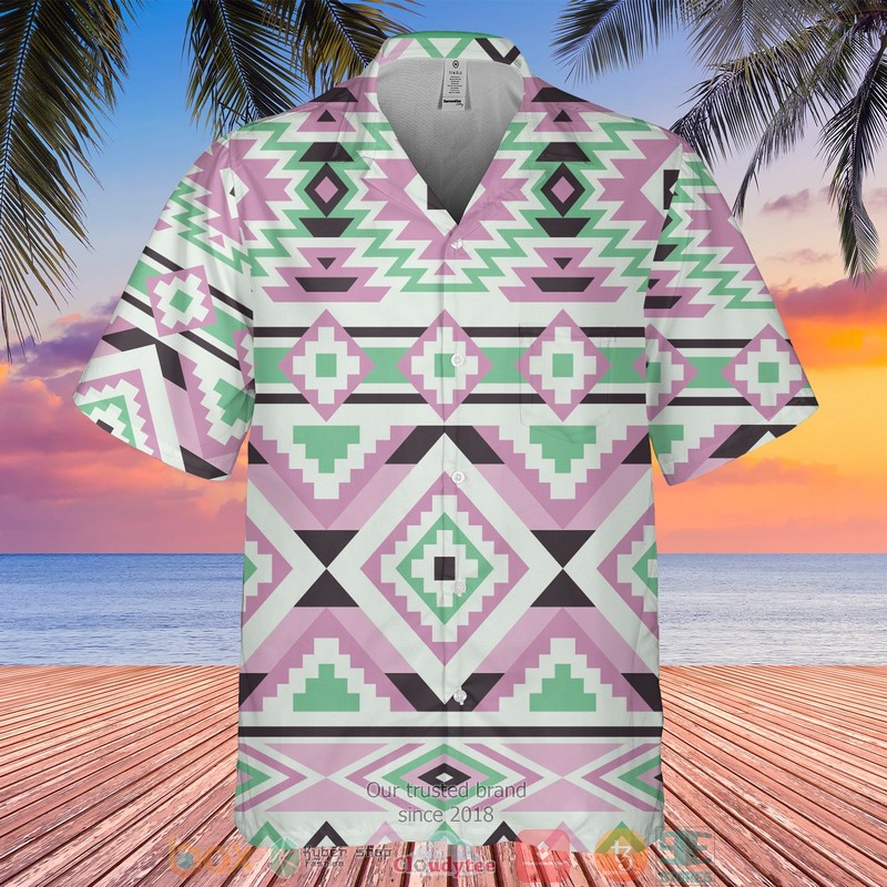 HOT Native Pattern white pink Hawaiian Shirt 3 Native Pattern white pink Hawaiian Shirt