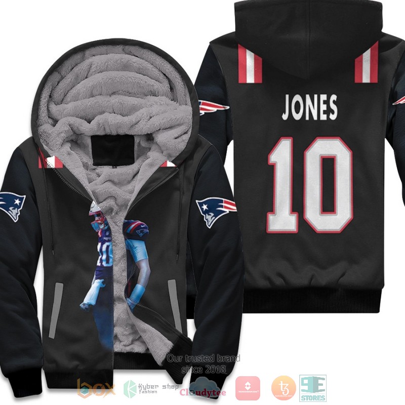 BEST New England Patriots Mac Jones 10 NFL Navy 2021 3D fleece hoodie 3 New England Patriots Mac Jones 10 NFL Navy 2021 fleece hoodie